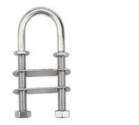 BEAZOOM M8 304 - Perno en U de acero inoxidable para barco marino, incluye 2 bridas y 4 tuercas, alta capacidad de carga, 3500 libras, color plateado