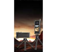 BEAZOOM Marco protector de aleación de aluminio para Insta360 X4 Air, jaula de metal gris con cubierta de lente, carcasa a prueba de golpes