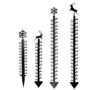 BEAZOOM Medidor de nieve de metal con alce y copos de nieve, decoración de patio de invierno de 61 cm / 91 cm para jardín, copo de nieve de 36 pulgadas