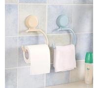 BEAZOOM Moderno soporte para pañuelos con ventosa, toallero fuerte, paredes lisas, multiusos, almacenamiento de papel higiénico y paños, azul nórdico