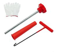 BEAZOOM Núcleo de válvula de neumático para juego de repuesto, gancho en T de acero y localizador cónico, camiones, ATV, kit de reparación rápida de fugas con guantes