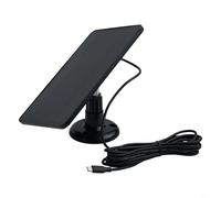 BEAZOOM Panel solar para exteriores de 4 W para cargador, cable de extensión de 980 pies, montaje ajustable y resistente a la intemperie PET construye seguridad ininterrumpida en el jardín (C negro)