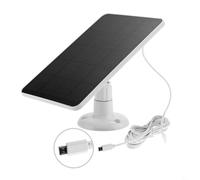 BEAZOOM Panel solar para exteriores de 4 W para cargador, cable de extensión de 980 pies, montaje ajustable y resistente a la intemperie PET construye seguridad ininterrumpida en el jardín (B blanco)
