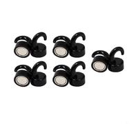BEAZOOM Paquete de 10 ganchos magnéticos fuertes de 12 x 18 mm, ganchos magnéticos de ABS blancos para nevera, oficina, cocina, para almacenamiento de pared resistente para toallas y bolsas (negro)