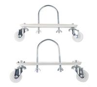 BEAZOOM Paquete de 2 soportes de polea móviles para radiador lleno de aceite, soporte giratorio de 360° para calentador eléctrico, base de ruedas de repuesto de acero al carbono, blanco y negro