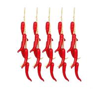 BEAZOOM Paquete de 5 adornos colgantes de chile falso, 50-55 cm, pimientos rojos y verdes simulados para decoración de comedor de granja (A)
