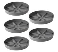 BEAZOOM Paquete de 5 bandejas de plástico para macetas de 22,7 cm con ranuras de drenaje para interiores y exteriores, color blanco, gris y verde (gris)