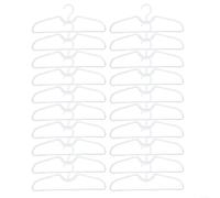 BEAZOOM Perchas de plástico de cuello corto antideslizantes para ahorrar espacio, diseño para organización de armario, antideslizante para superficie, color blanco (20 piezas)