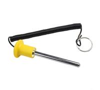 BEAZOOM Pin de pila de pesas con cordón de alambre de acero reforzado M8/M10 tamaños para equipos de fitness de gimnasio para accesorios de repuesto, amarillo (M10 x 105 mm)
