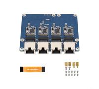 BEAZOOM Placa adaptadora de 4 canales Ethernet dedicada, tarjeta de expansión de red para proyectos RASPBERRY Pi 5 (placa Gigabit ETH)