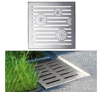BEAZOOM Rejilla de drenaje de acero inoxidable para exteriores, 200 x 200 mm, cubierta de canal, entrada y jardín, sistema eficiente de drenaje de agua de lluvia