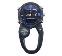 BEAZOOM Reloj de escalada con mosquetón y brújula, luminoso para esfera con alarma, visualización de fecha, reloj deportivo de metal al aire libre para camping, senderismo, color negro