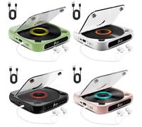 BEAZOOM Reproductor de CD portátil con sonido Fi, batería recargable, reproducción inalámbrica y con cable, para diseño compacto para casa, viajes, coche, color blanco