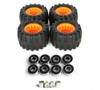 BEAZOOM Ruedas de monopatín todoterreno de 76 x 45 mm, paquete de 4 unidades, plástico que absorbe los golpes para senderos, barro y hierba, para todo tipo de clima (negro)