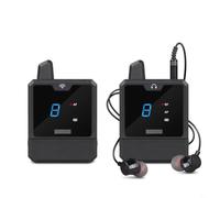 BEAZOOM Sistema de monitor inear inalámbrico UHF, auriculares de reducción de ruido en tiempo real con 30 m para artistas de alcance y uso en conferencias (1 a 1)