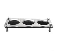 BEAZOOM Soporte de 2 capas para portafiltros de café de 51, 54, 58 mm, organizador de herramientas de espresso con agujeros de 63 mm, estante de filtro acrílico de metal para el hogar, bar, cafetería