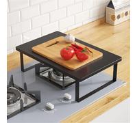 BEAZOOM Soporte de metal resistente para microondas, 40 x 30 cm, antideslizante, para estufas de cocina, espacios pequeños, color blanco