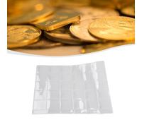 BEAZOOM Soporte para monedas de 30 bolsillos para páginas, paquete de 10 fundas de almacenamiento de plástico transparente, hojas protectoras de insignias de menos de 32 mm de diámetro