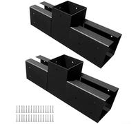 BEAZOOM Soportes de pérgola de acero al carbono de 6 x 3.6 pulgadas, revestimiento inoxidable, resistentes para vigas de madera, conector de esquina de 180°