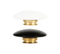 BEAZOOM Tapón de desagüe de latón de porcelana para lavabo, 66 mm, color blanco