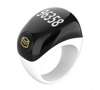 BEAZOOM Tasbih impermeable para anillo para zikr, contador de oración digital con 5 recordatorios, carga de tipo, 3 tamaños ajustables, negro (blanco)