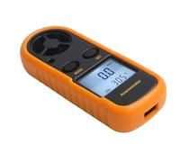 BEAZOOM Termómetro anemómetro digital portátil, medidor LCD de 0 a 65 mph con modos máximo/medio/corriente, indicador de enfriamiento del viento para deportes al aire libre, amarillo