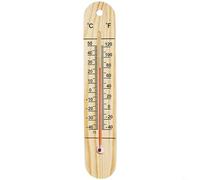 BEAZOOM Termómetro e higrómetro de madera natural montado en la pared para interiores y exteriores, medidor de temperatura dual para escala Celsius Fahrenheit