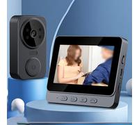 BEAZOOM Timbre inalámbrico de video de 43 pulgadas con pantalla, intercomunicador de audio bidireccional, soporta hasta 256 GB de almacenamiento de tarjetas