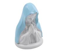 BEAZOOM Virgin Mary - Luz nocturna devocional, lámpara LED de brillo suave para sala de estar, figura espiritual de resina, meditación, 12 cm, color blanco