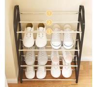 BEAZOOM Zapatero de 4 niveles con cubierta protectora, soporte de almacenamiento sin herramientas, para pasillo, dormitorio, material de polipropileno resistente, color blanco