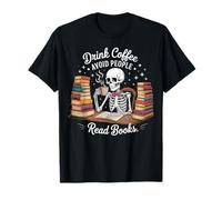 Beba café Evite Que la Gente Lea Libros Diseño de corbatín Esqueleto Camiseta