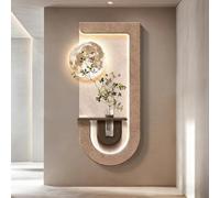 BEBANE Arte Mural 3D con iluminación LED, decoración de Pared de Arenisca, con Detalles Vegetales, Cuadro Decorativo Moderno para Sala, Dormitorio y Pasillo(A,80 * 160cm/31.5 * 63in)