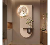 BEBANE Arte Mural 3D con iluminación LED, decoración de Pared de Arenisca, con Detalles Vegetales, Cuadro Decorativo Moderno para Sala, Dormitorio y Pasillo(C,40 * 80cm/15.7 * 31.5in)