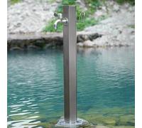 BEBANE Columna de agua de jardín vertical de acero inoxidable 304, con grifo y soporte independiente para manguera, apta para patio y terraza(A,86 * 20.5cm/33.8 * 8.1in)