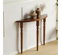 BEBANE Consolle a Mezzaluna/tavolino Decorativo, consolle stretta semicircolare per il Retro del divano, adatta per soggiorno, ingresso, corridoio e atrio(Walnut,100x25x90cm/39.4x9.8x35.4in)