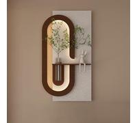 BEBANE Cuadro Decorativo 3D en Arenisca para el vestíbulo, Escultura Decorativa Moderna LED, con Plantas Artificiales, jarrón de Vidrio y Estatua de Conejo(A,80 * 160cm/31.5 * 63in)