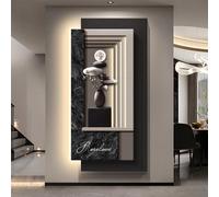 BEBANE Cuadro Decorativo de Pared en Arenisca 3D Moderno con luz LED, decoración Mural artística de Moda con conexión eléctrica, para Sala de Estar, Dormitorio(B,60 * 120cm/23.6 * 47.2in)