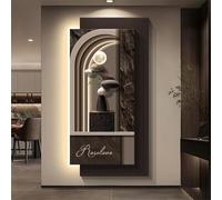BEBANE Cuadro Decorativo de Pared en Arenisca 3D Moderno con luz LED, decoración Mural artística de Moda con conexión eléctrica, para Sala de Estar, Dormitorio(C,40 * 80cm/15.7 * 31.5in)