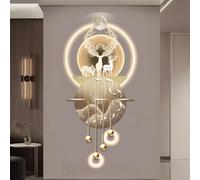 BEBANE Decoración de Arte de Pared 3D, decoración de Arte de Pared 3D con Luces LED, Escultura de Pared de Paisaje Creativo, Fuente de alimentación enchufable(C,60 * 136cm/23.6 * 53.5in)