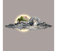 BEBANE Decoración de Arte Mural 3D, Reloj de Pared artístico 3D, Escultura Mural Decorativa con iluminación, Adecuada para Sala de Estar, Dormitorio, Entrada y Oficina(O,150 * 50cm/59 * 19.7in)