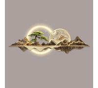 BEBANE Decoración de Arte Mural 3D, Reloj de Pared artístico 3D, Escultura Mural Decorativa con iluminación, Adecuada para Sala de Estar, Dormitorio, Entrada y Oficina(Q,150 * 50cm/59 * 19.7in)