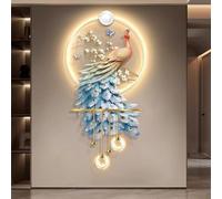 BEBANE Decoración de Pared 3D con Luces LED, lámpara de Pared Moderna para el hogar, Cuadro Decorativo Grande para Entrada, Pasillo, Enchufe(A,60 * 132cm/23.6 * 52in)