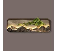 BEBANE Decoración de Pared estereoscópica 3D, Escultura de Pared con luz LED Creativa, Mural Colgante Moderno, para dormitorios, Fuente de alimentación enchufable(A,120 * 40cm/47.2 * 15.7in)