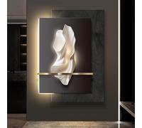 BEBANE Decoración de Pared Luminosa LED, Escultura artística de Pared 3D (con LED), Cuadro Iluminado de Estilo Moderno, Ideal para Sala de Estar, Dormitorio y Pasillo(C,70 * 100cm/27.5 * 39.4in)