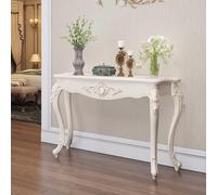 BEBANE Elegante consolle Bianca (con finiture Oro/Argento), tavolo da ingresso/tavolo Decorativo in Stile Vintage, facile da assemblare, adatto per soggiorno(Gold,120cm/47.2in)