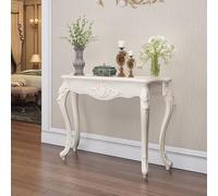 BEBANE Elegante consolle Bianca (con finiture Oro/Argento), tavolo da ingresso/tavolo Decorativo in Stile Vintage, facile da assemblare, adatto per soggiorno(Silver,100cm/39.4in)