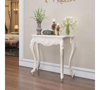 BEBANE Elegante consolle Bianca (con finiture Oro/Argento), tavolo da ingresso/tavolo Decorativo in Stile Vintage, facile da assemblare, adatto per soggiorno(Silver,80cm/31.5in)