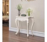 BEBANE Elegante consolle Bianca (con finiture Oro/Argento), tavolo da ingresso/tavolo Decorativo in Stile Vintage, facile da assemblare, adatto per soggiorno(Silver,60cm/23.6in)