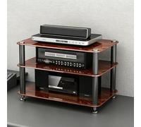 BEBANE Estante AV de Vidrio Templado y Soporte para Altavoces (con función Mejorada de gestión de Cables), Adecuado para Sala de Estar, Cine en casa y Estudio(B,3 Layer)