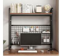 BEBANE Estantería de Escritorio de Dos Niveles con Tablero Perforado, estantería metálica para Escritorio, Ideal para el hogar, la Oficina, el Dormitorio y el(Black Single Layer,55cm/21.6in)